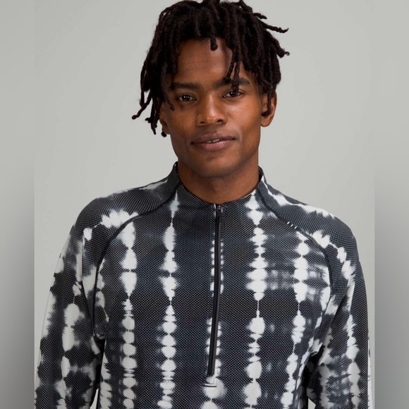 Mens Lululemon Metal Vent Tech Half-Zip 2.0 Black/White Long Sleeve Size Small - Picture 1 of 12